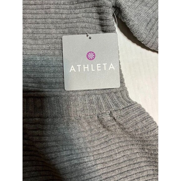 NWT Athleta Sweater Coat L Gray Woolblend Hooded Zip Jacket Gorpcore Casual Chic - Picture 2 of 6